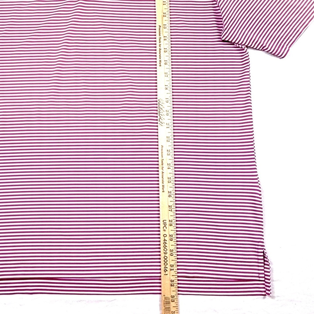 FootJoy Mens ProDry Striped Golf Polo Shirt Magenta White Size L Short Sleeve - Picture 5 of 6